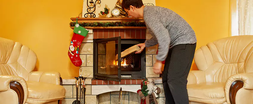 Rusted Metal Fireplace Restoration in San Gabriel, California